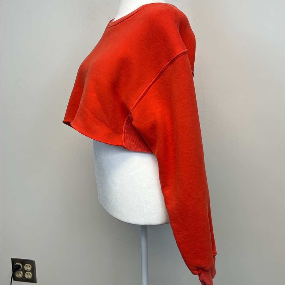 Tic Toc Women's Orange Casual Cropped Sweatshirt Size M